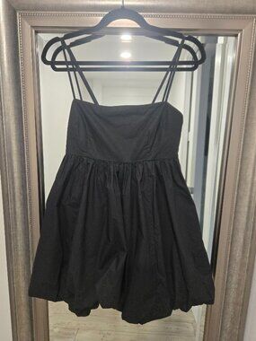 GAP Cotton Poplin Bubble Mini Dress Black Sz Small